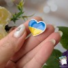Значок, пін, брошка Седце України жовто-блакитне  